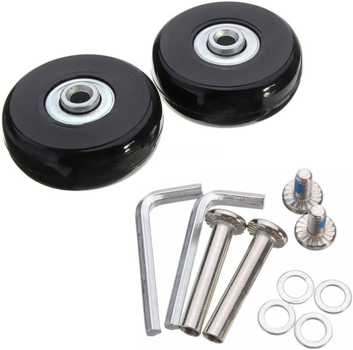 2PCS Vervangingswielen voor Reiskoffers - Luggage Suitcase Repair Tool - Rubber Wielen - Accessoire Kit met Schroef (45 * 18mm)
