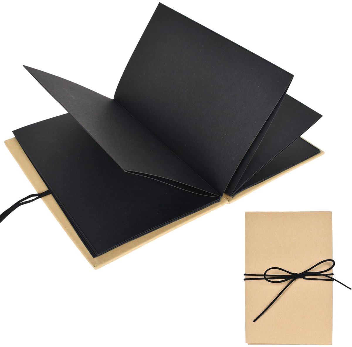 IMPERATORIS® Fotoboek/Plakalbum/Plakboek/Gastenboek/Scrapbook XL Set - DIY Cadeau Fotoalbum - 17,5 x 11,5cm - zwart