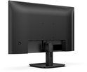 Achterkant van een zwarte Philips monitor met gestructureerde afwerking en aansluitingen.