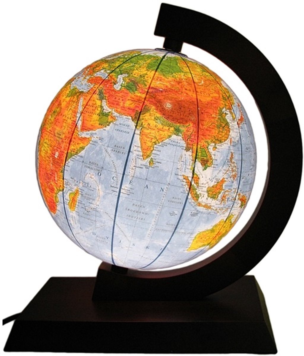 Verlichte Houten Wereldbol 25cm met AR App - Leerzaam en Decoratief