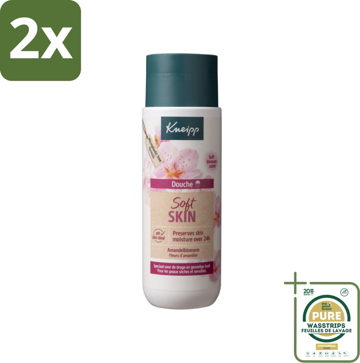 Kneipp - Douchegel - Soft Skin - Amandelbloesem - 200 ml - Voordeelverpakking - 2 stuks - Gevoelige huid - Verzorging