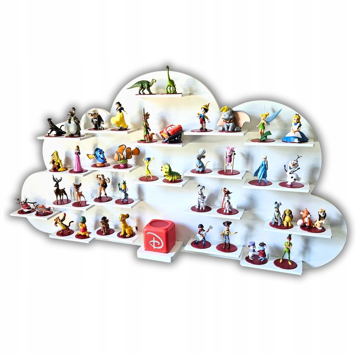 MDF Wolken Wandrek voor Audiofiguren - Wit, 101x52x12 cm