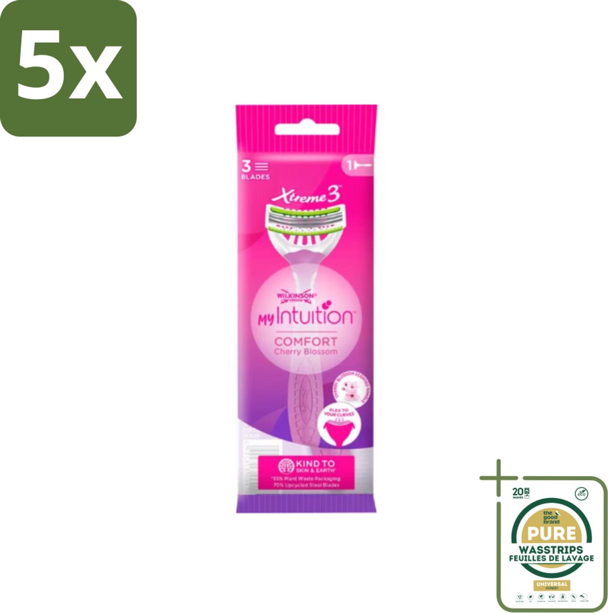 5 x Wilkinson - Wegwerpscheermesjes - Xtreme 3 Beauty - Comfortabel - 1 scheermesje - Grootverpakking - Scheermesje Vrouw - Wegwerpscheermesje - Vrouwelijke Huid - Comfortabel Scheren - Huidverzorging
