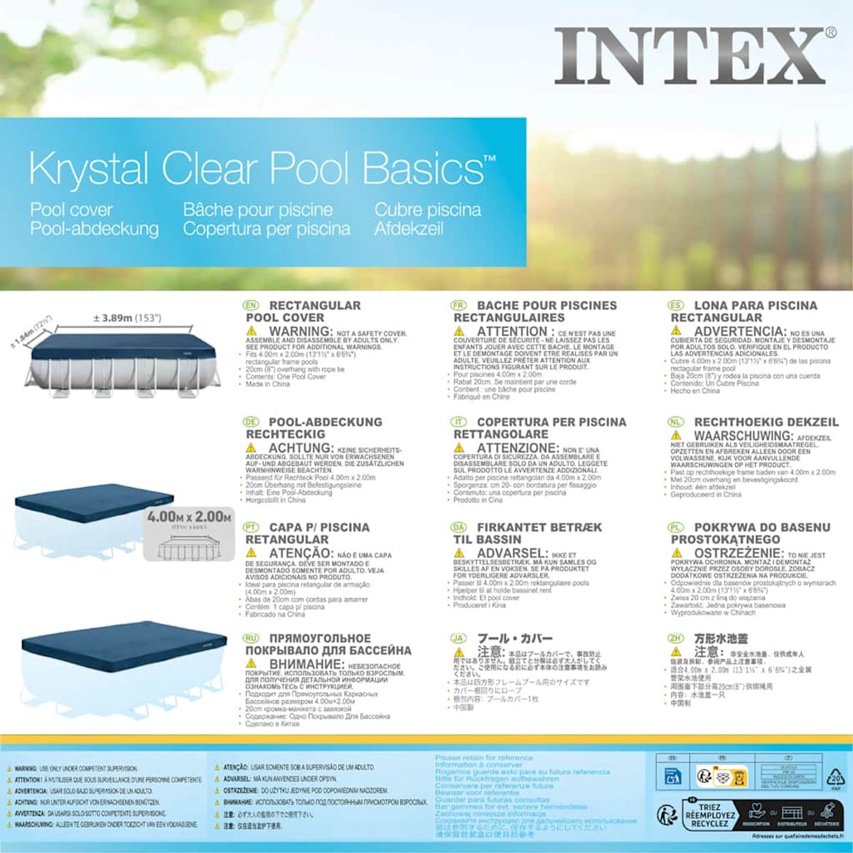 Intex Zwembad Afdekzeil - Rechthoekig 400 x 200 cm — afbeelding 13