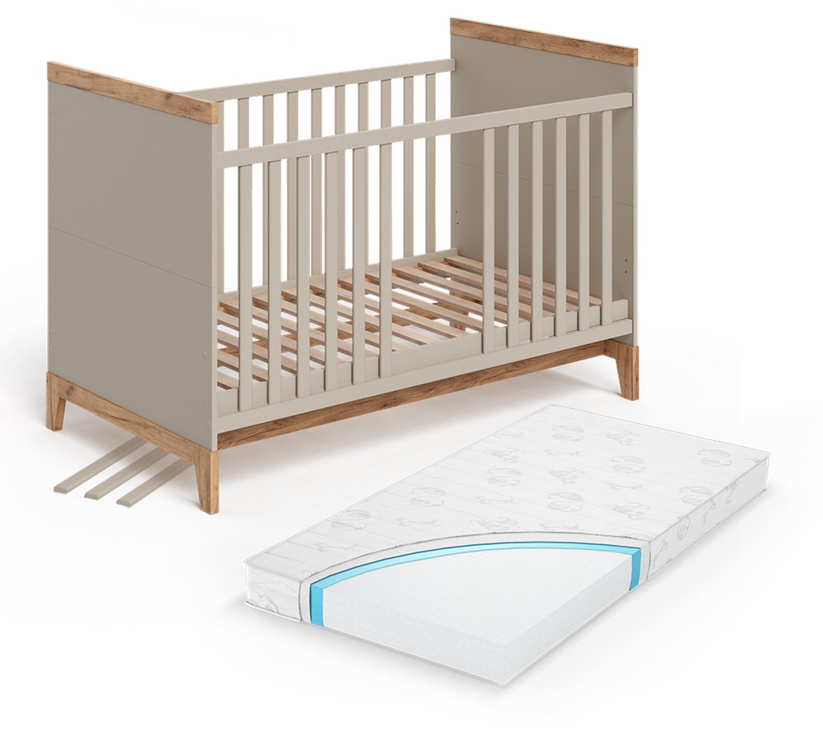 Vitalispa Malia Babybed – 70x140 cm met matras Kasjmier/Artisan
