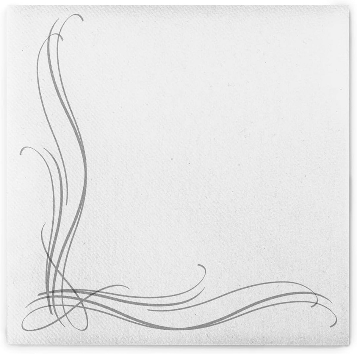 Luxe Airlaid Wegwerpservetten Zilver Rand 40x40 cm voor Feest en Diner (50 Stuks)
