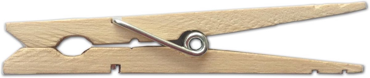 Grote Houten Wasknijpers - 8,4 cm - 30 Stuks Natuurlijk Hout
