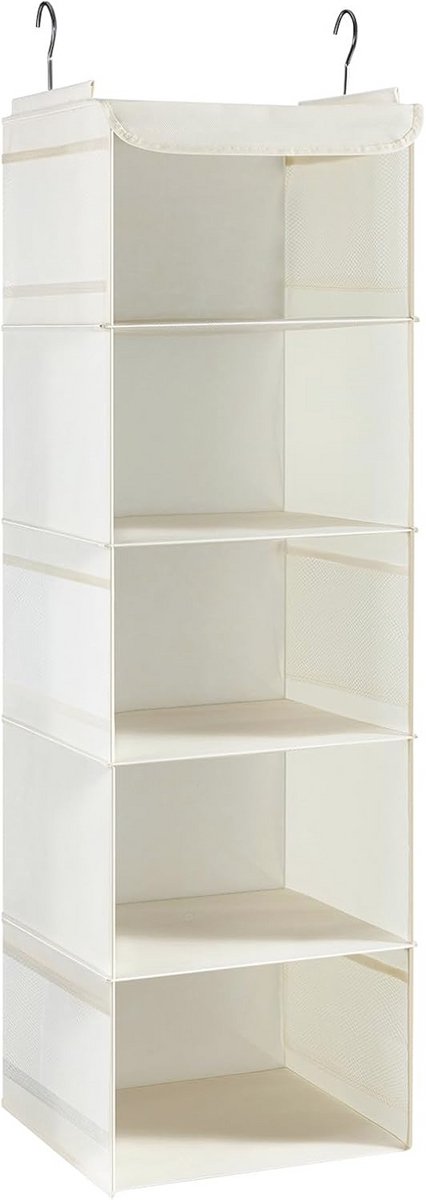Hangen Kledingkast Organizer met 5 Planken en 6 Vakken - Beige (30 x 30 x 108cm)