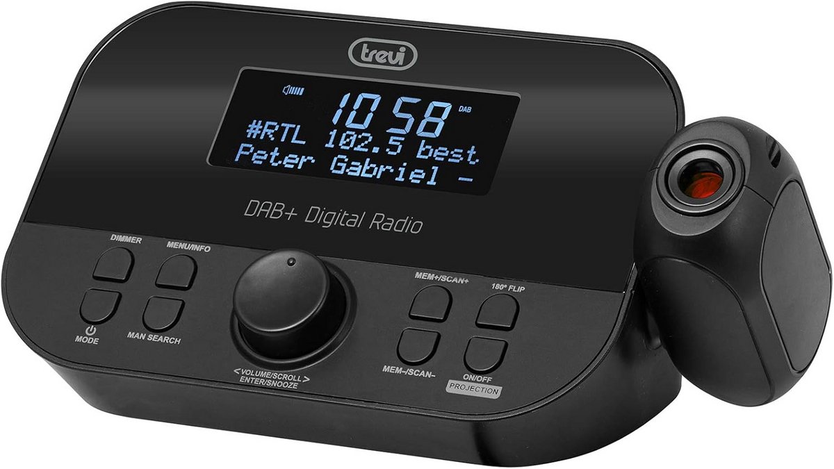 DAB Wekker Radio met Tijdprojectie en LED Display