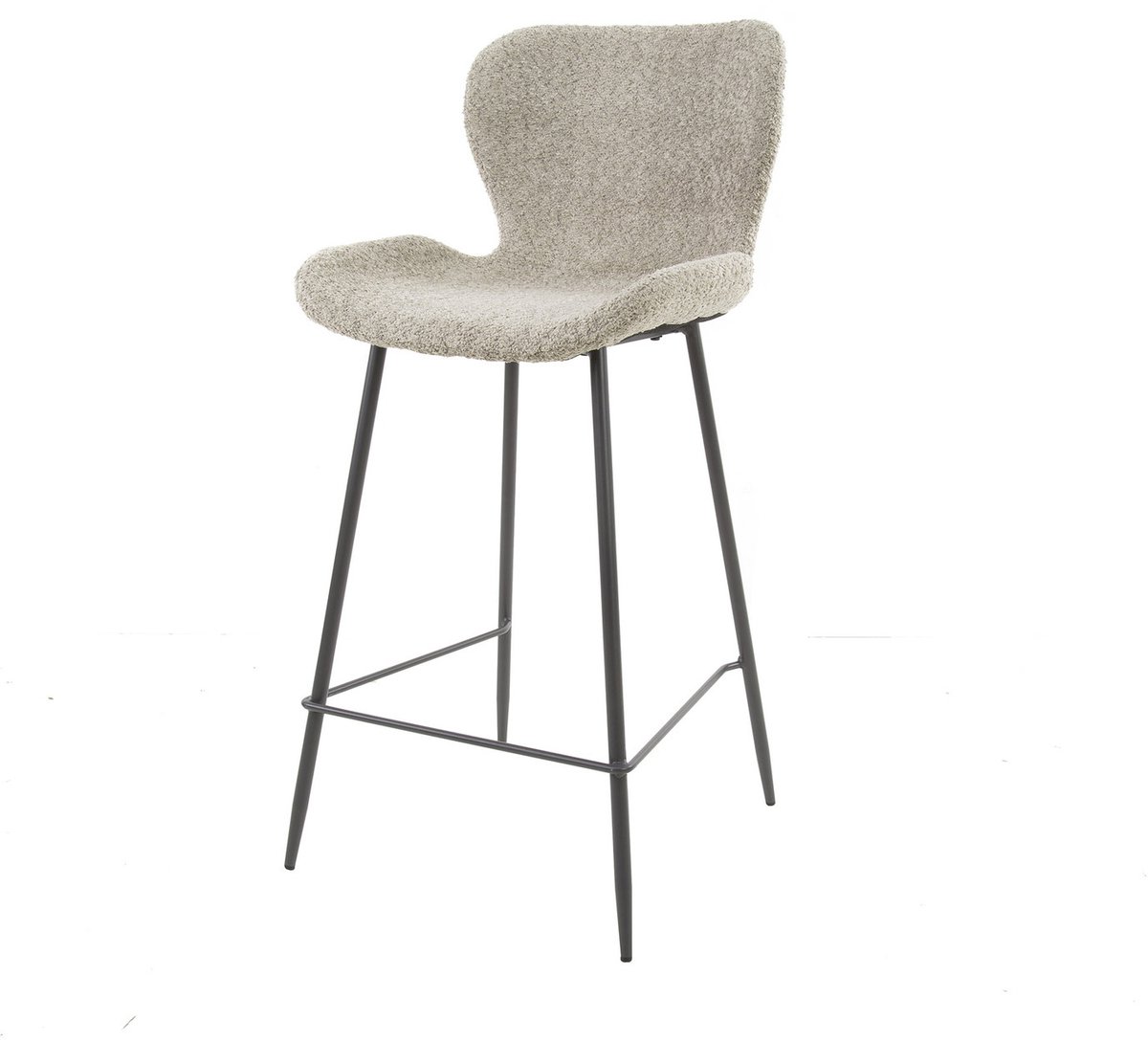 Giga Meubel Barstoel Ronde Buis - Zand Bouclé - Set van 2