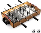 COSTWAY Mini-tafelvoetbaltafel voor 2 spelers, met robuuste handgreep, 2 voetballen en scorebord, voetbaltafel van hout voor volwassenen en kinderen, 51 x 30,5 x 9 cm