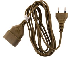 Verlengsnoer 3m 2x0.75mm² 6A Met Stopcontact Zonder Aarde - Hoogwaardige Elektrische Verlengkabel Met Kinderbeveiliging