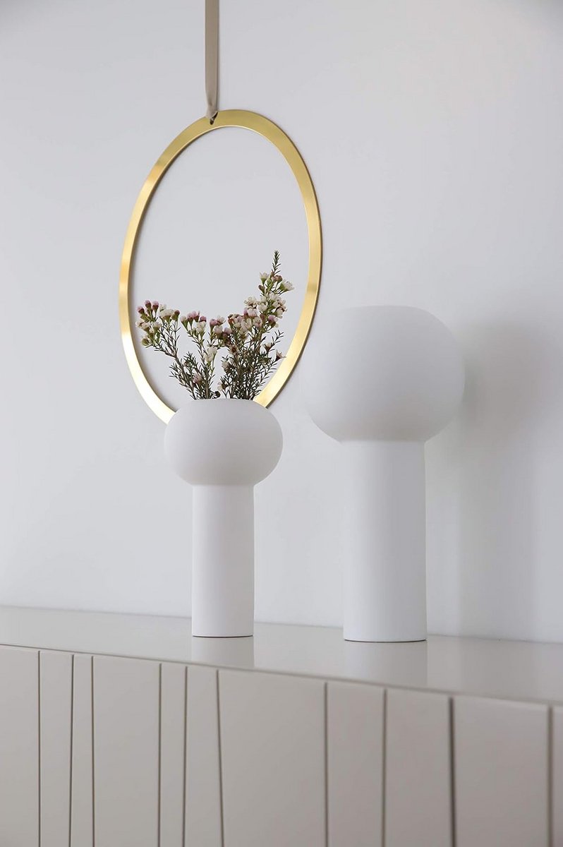 Pillar Vaas 32 cm - Wit Keramiek Decoratie