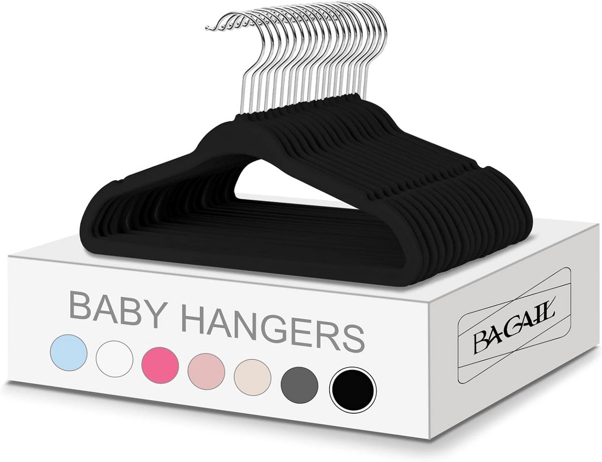50x Flanellen Kledinghangers voor Kinderen en Baby's (28 cm) - Antislip