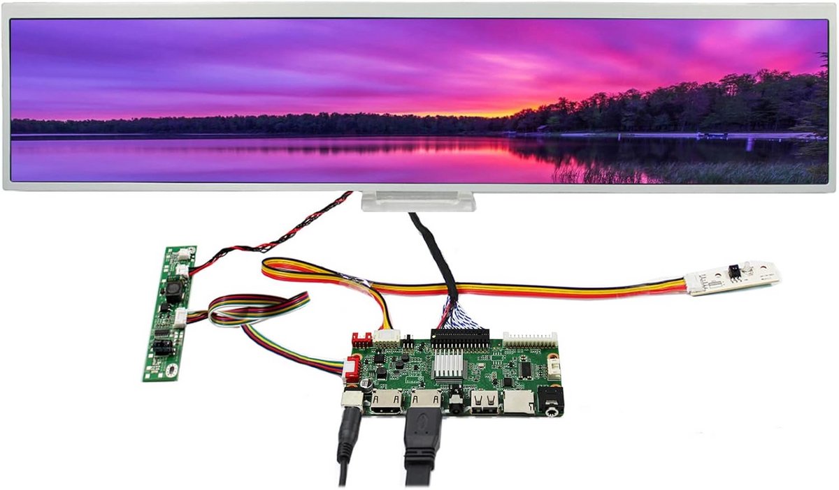24 Inch Uitgerekt IPS Scherm 1920x360 Bar Monitor met Controller Board - Voor DIY Projecten