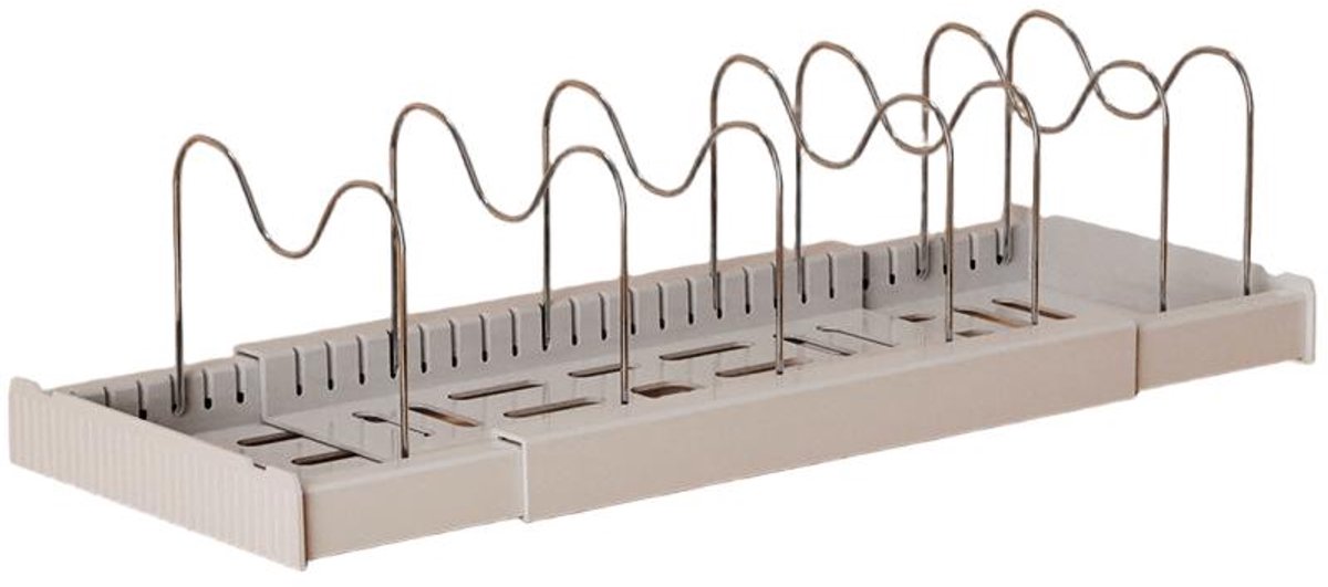 Keukengerei-opbergrek - met zeven verstelbare planken - uitschuifbaar - grijs - 57×20×15 cm
