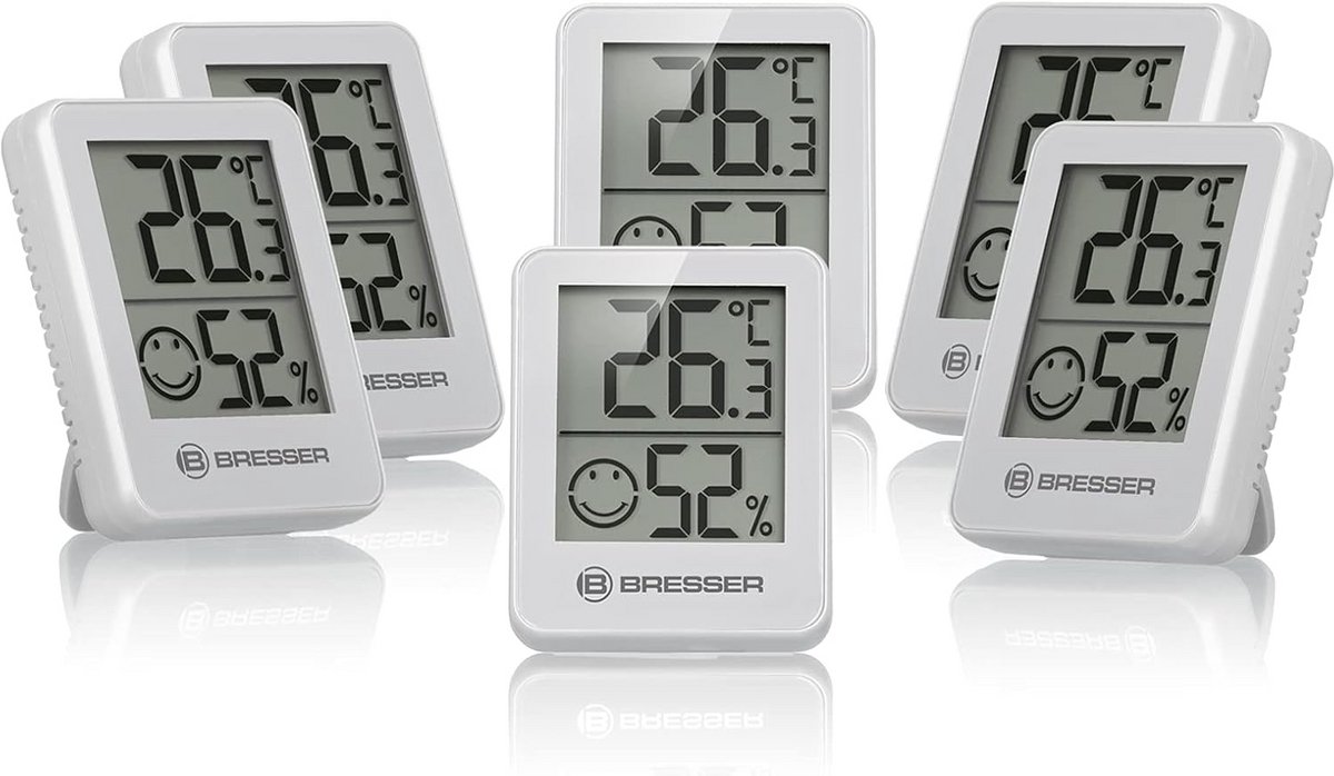 Set van 6 Thermometers en Hygrometers voor Binnenklimaatcontrole