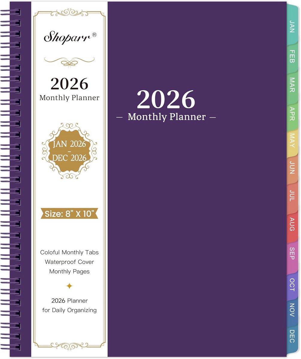 Grote Maandplanner 2025-2026 (Juli 2025 - December 2026) met Agenda en Wachtwoord/Contactenboek - A4 Formaat