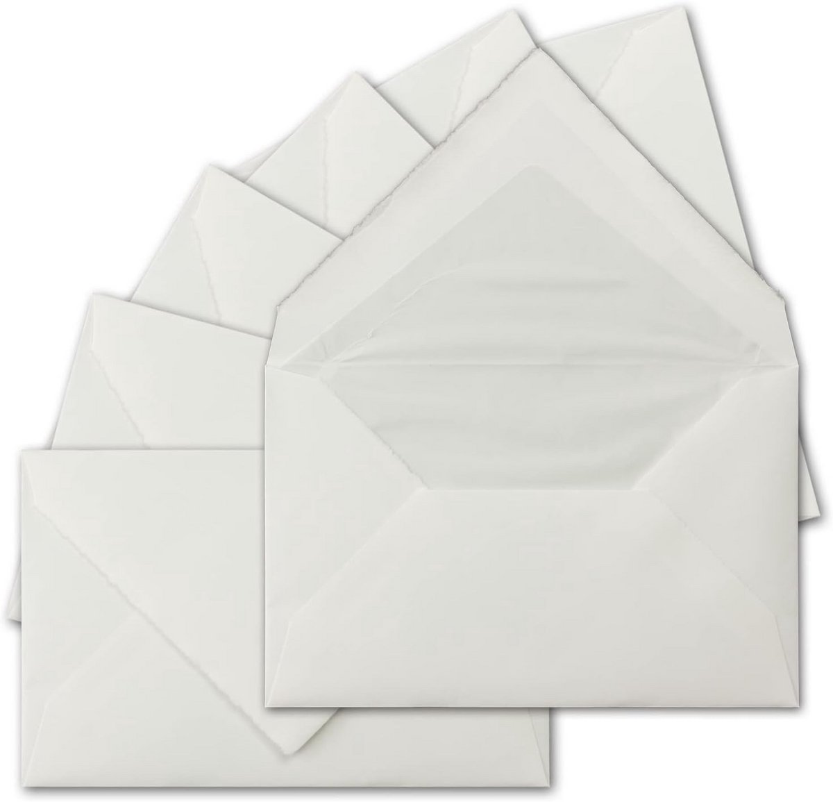 50x Vintage C5 Enveloppen Wit Geribbeld 16,2 x 22,9 cm - Hoogwaardig Papier voor Zakelijk en Persoonlijk Gebruik