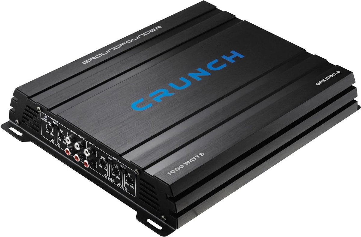 1000 Watt 4-kanaals auto-eindversterker voor luidsprekers en subwoofers