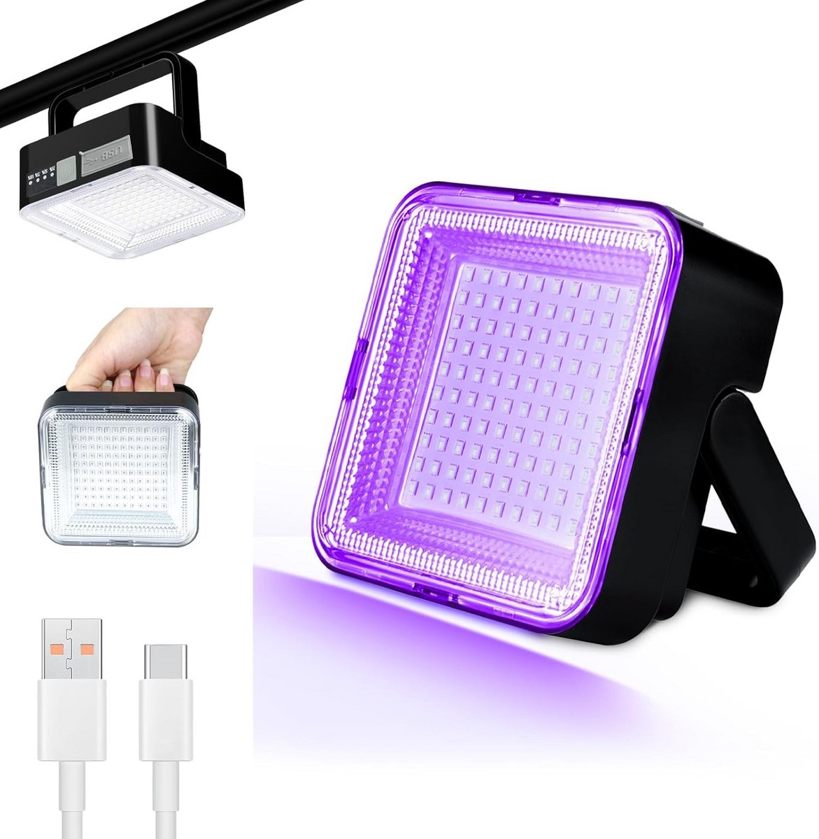 Oplaadbaar Dimbaar UV-Licht met 120 LED voor Neon Glow Party en Bodypainting