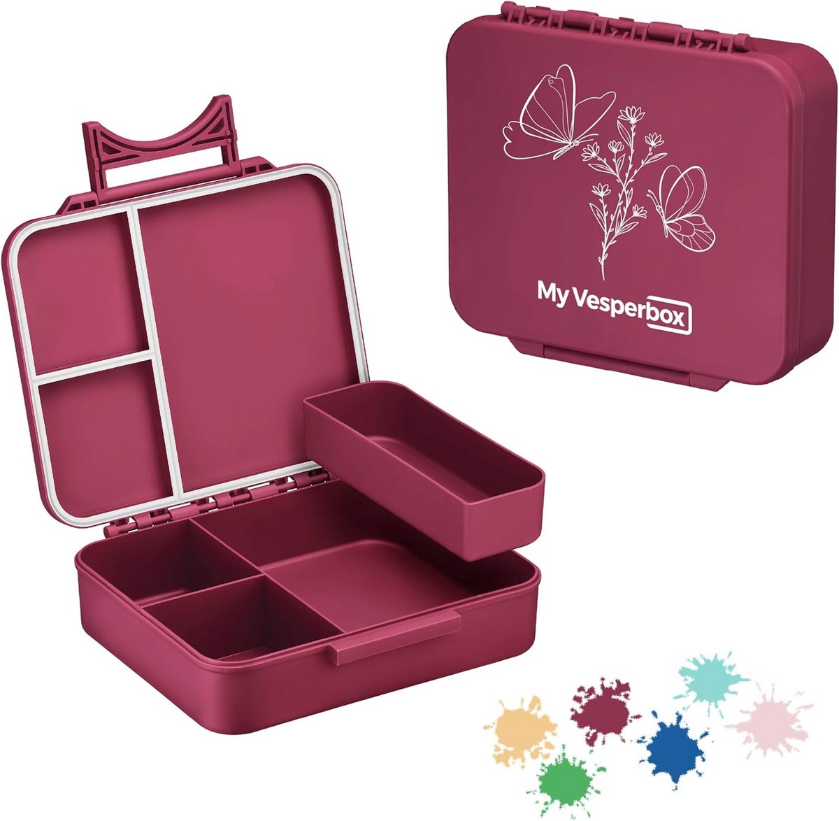 Lekvrije Broodtrommel voor Kinderen met Vakken - Onbreekbaar & Biobased Lunchbox
