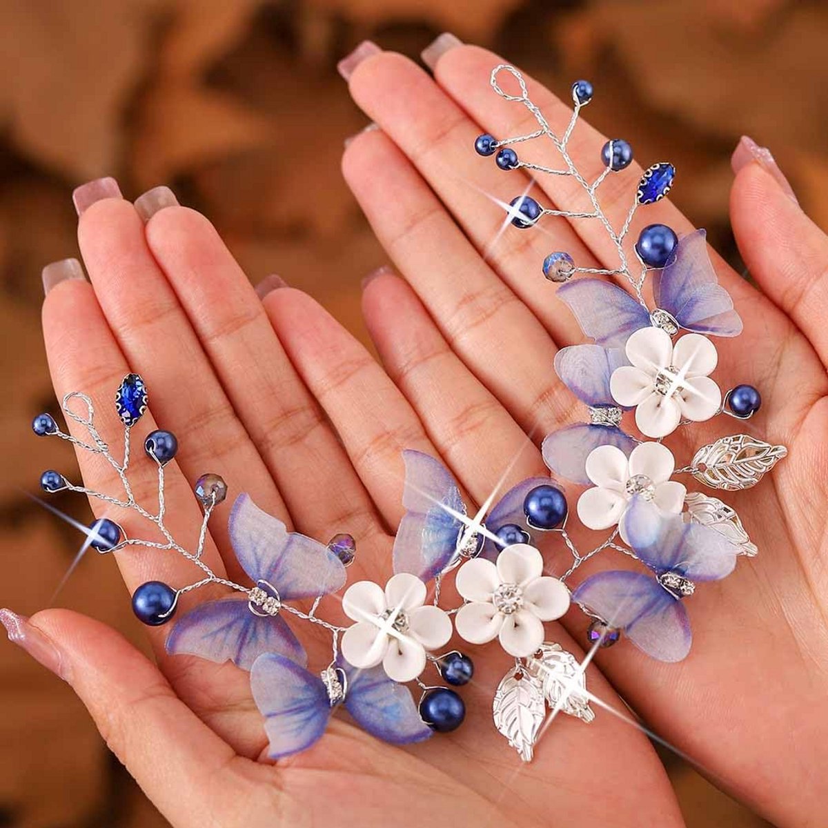 Elegante Bruidshaaraccessoire met Kristal en Parel - Haarwijnstok/Hoofdband