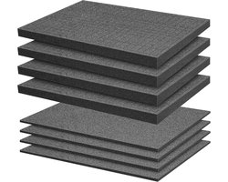 Foam Inlays Set (8 Delen) – Zwart Schuim voor Kisten en Opbergsystemen – Op Maat Te Snijden