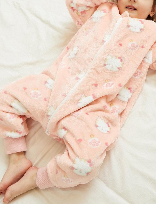 Warme Flanellen Babyslaapzak met Voeten 3.0 TOG - Winter Slaapoverall met Dierenprint — afbeelding 2