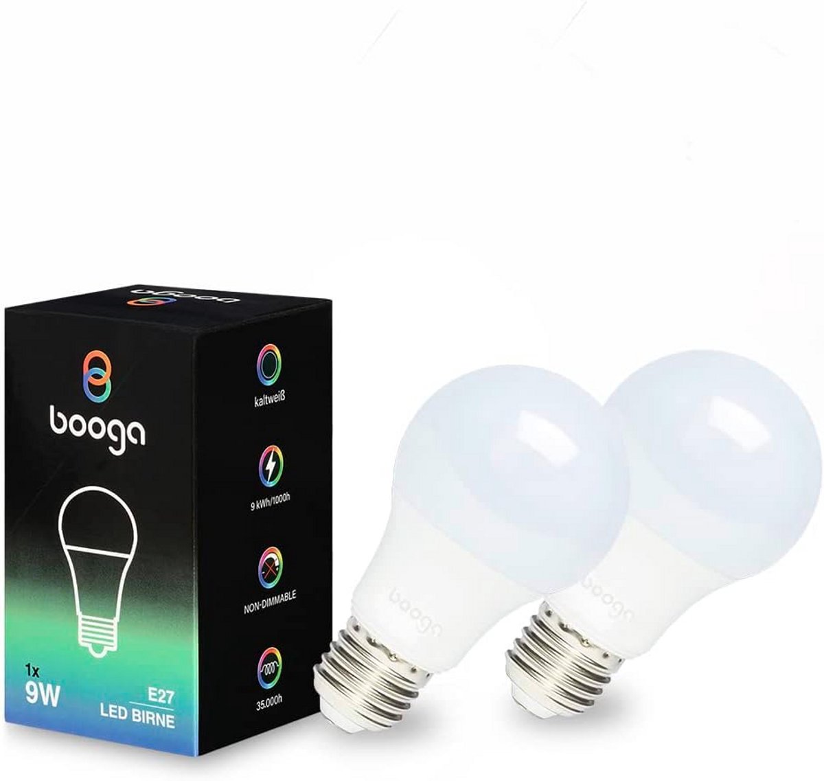 LED E27 Gloeilamp - 9 Watt - Koud Wit Licht - 6500K - Matglas - Spaarlamp Set van 2
