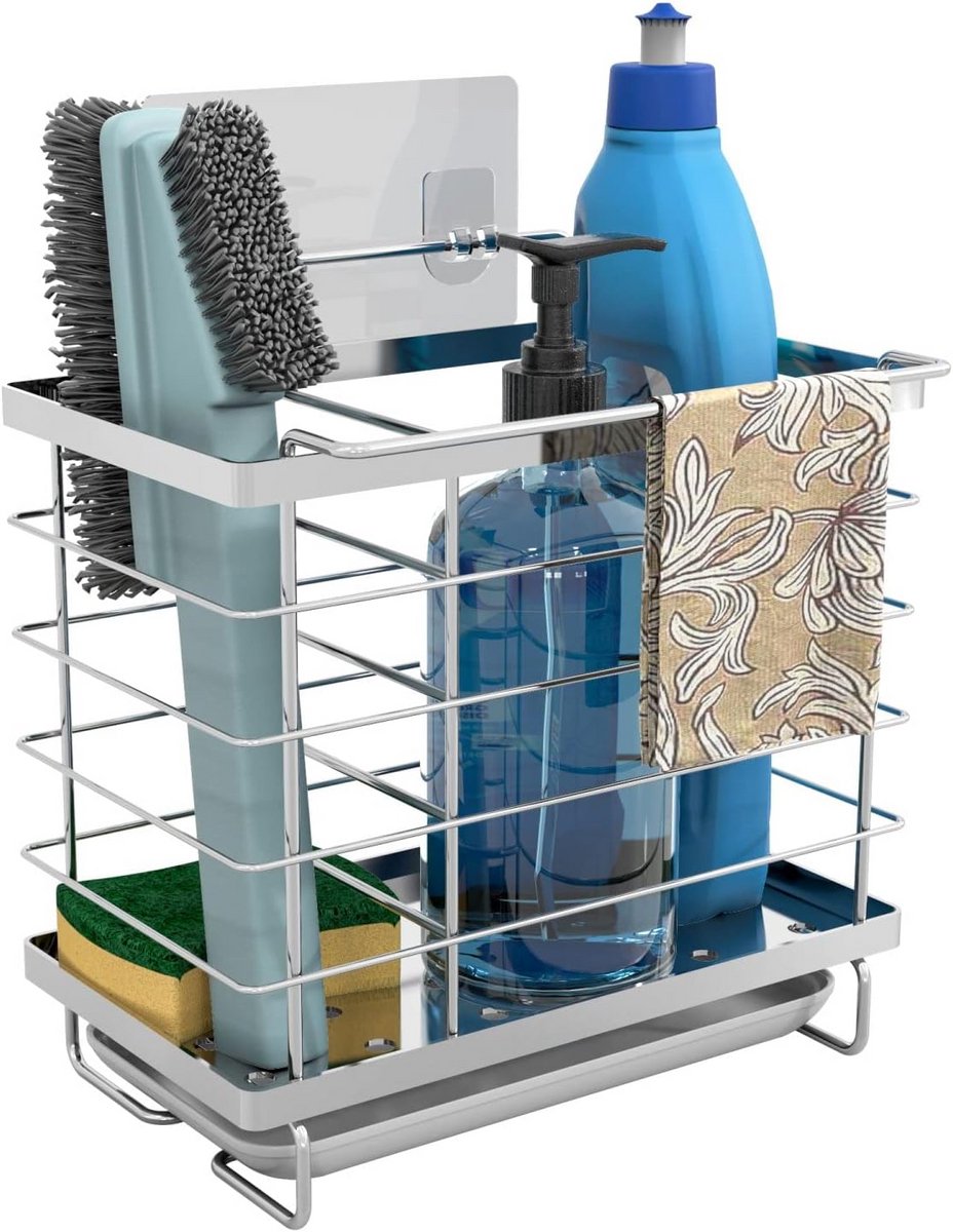 Praktisch Spoelbak Caddy voor Keuken en Badkamer - Zilver
