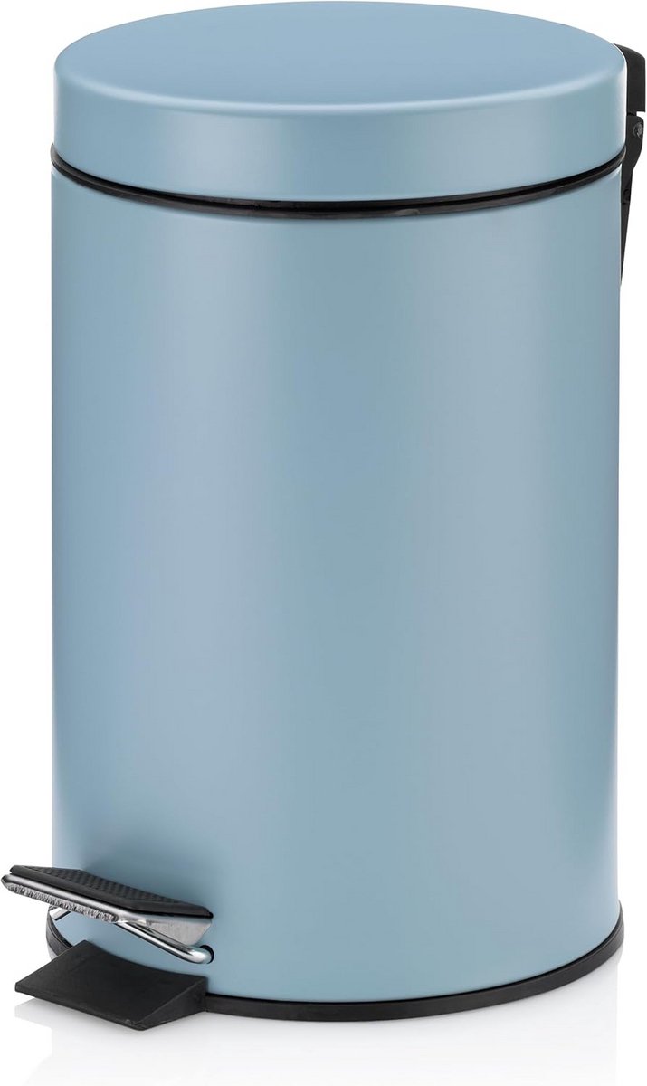 Compacte Pedaalemmer voor Badkamer en Keuken - 3 L - Vorstblauw Metaal