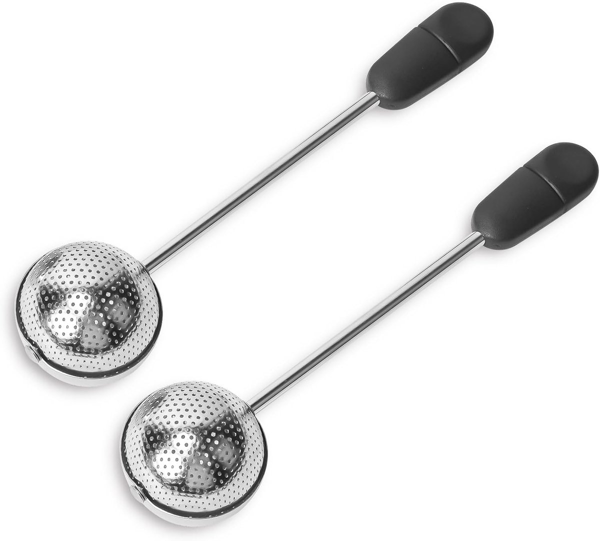 DOWO® - Theezeef - RVS - Thee ei - Met Lange Handgreep - Thee Filter Voor Losse Thee - Thee Infuser – Draaibaar - 2 Stuks