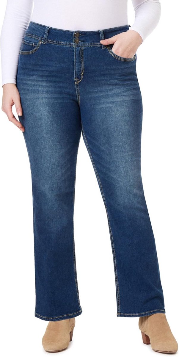 Curvy Bootcut Jeans voor Dames met Hoge Taille en Insta Stretch