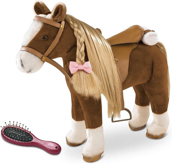 Bruin Pluchen Paard met Zadel en Hoofdstel voor Poppen - Ideaal voor Creatief Spel Bruin Pluchen Paard met Zadel en Hoofdstel voor Poppen - Ideaal voor Creatief Spel