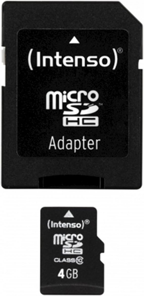 microSDHC 4GB Geheugenkaart Klasse 10 met SD-adapter