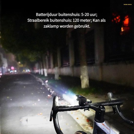 KZQ Fietslamp - Draadloze afstandsbediening - Met luidsprekerfunctie - Automatische verlichtingsmodus - Grote capaciteit 1500mAh - 5 standen - Oplaadbare Type-C IPX5 waterdichte zaklamp - Geschikt voor aardbevingen, stroomuitval en noodsituaties. — afbeelding 5
