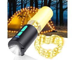Ynkkvre - LED Kampeerlantaarn - Buitennoodlamp - Oprolbare en waterdichte lichtketting - Lichtketting voor tuindecoratie - 4-in-1 multi-functie - 1000 lumen COB-verlichting - USB powerbank 4000mAh