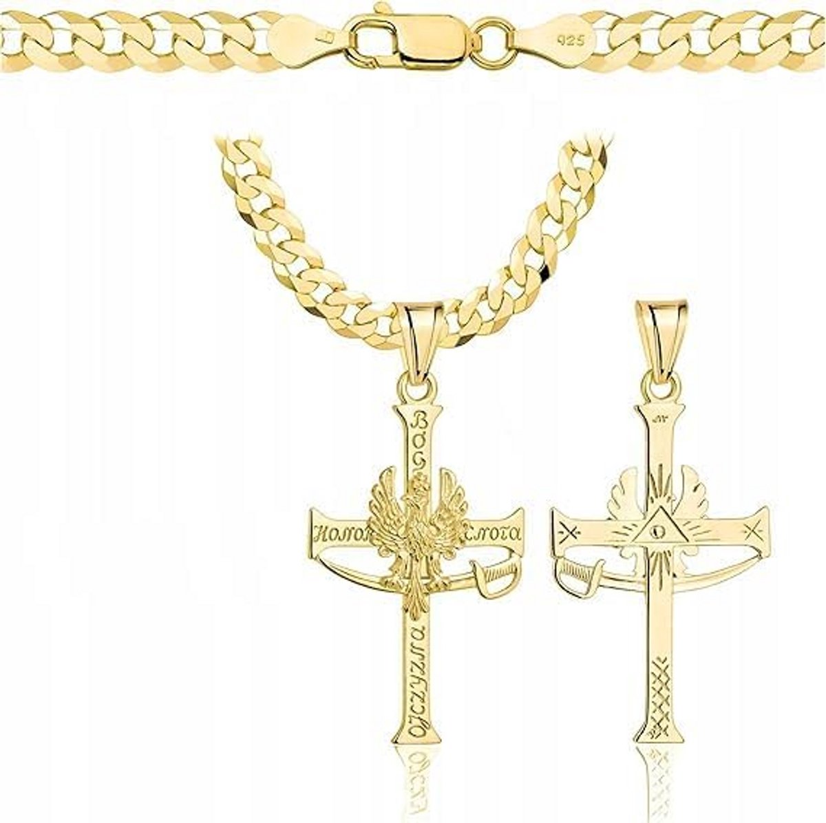 Luxe Gouden Kruisketting voor Heren 585 - Massief Ontwerp