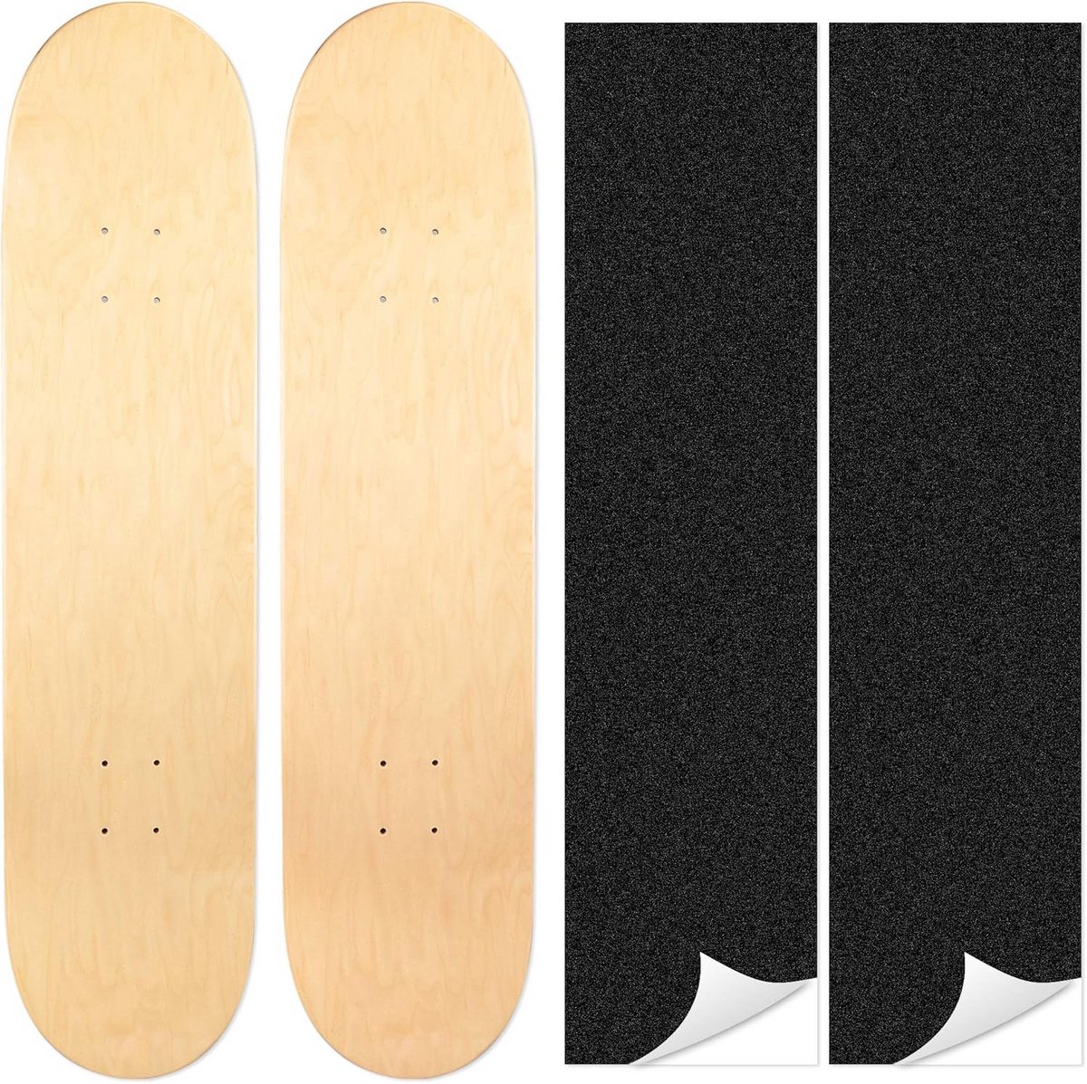 Dubbel Concave Skateboard Deck van Esdoornhout - Compleet met Grip Tape