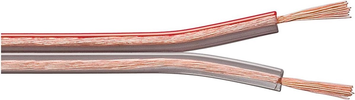 Luidsprekerkabel 2x0,75 mm² CCA per meter voor Hi-Fi en Subwoofer Wit