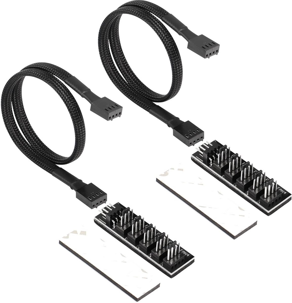 PC Ventilator Splitter Kabel, 1 naar 5 PWM Hub voor 4-Pin en 3-Pin Computer Fans