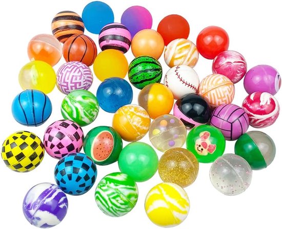 HIQE-FL 100 Stück Flummi,Flummies für Kinder,25mm Flummis,Springbälle