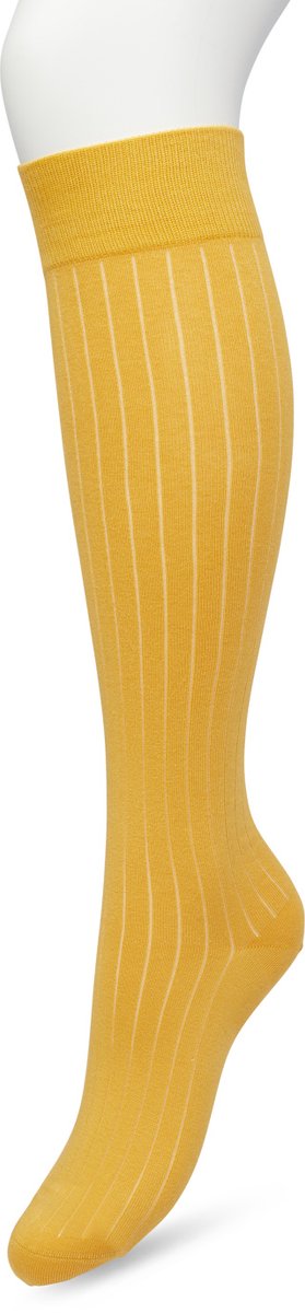 Bonnie Doon Bio Rib Kniekousen Dames Geel maat 36/42 - Klassiek Rib patroon - Biologisch Katoen - Ultiem comfort - Rib Knee High - OEKO-TEX - Gladde Naden - Duurzaam Huidvriendelijk Bio Katoen - Sunflower - BP221414.371