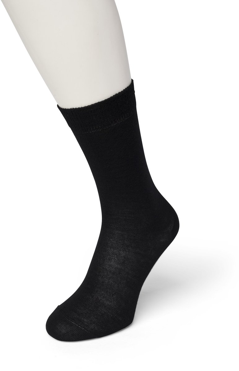 Bonnie Doon Wol/Katoen Sok Zwart Dames maat 35/38 - Buitenkant 70% Fijne Wol - Binnenkant Katoen - Niet irriterend - Heerlijk warm - Gladde Naden - Zeer Comfortabel - Wollen sokken - Black - BD631402.101