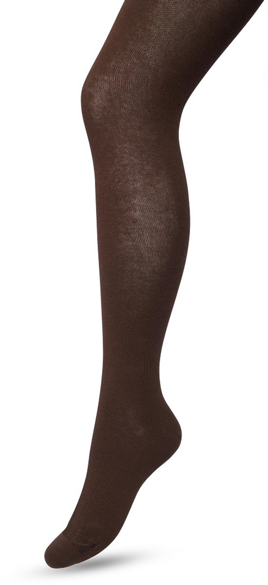Bonnie Doon Biologisch Katoenen Maillot Dames Donker Bruin maat 40/42 L - Uitstekende pasvorm - Gladde Naden - OEKO-TEX gecertificeerd - Bio Cotton Tights - Duurzaam en Huidvriendelijk Bio Katoen - Donkerbruin - Dark Brown - BP051900.106