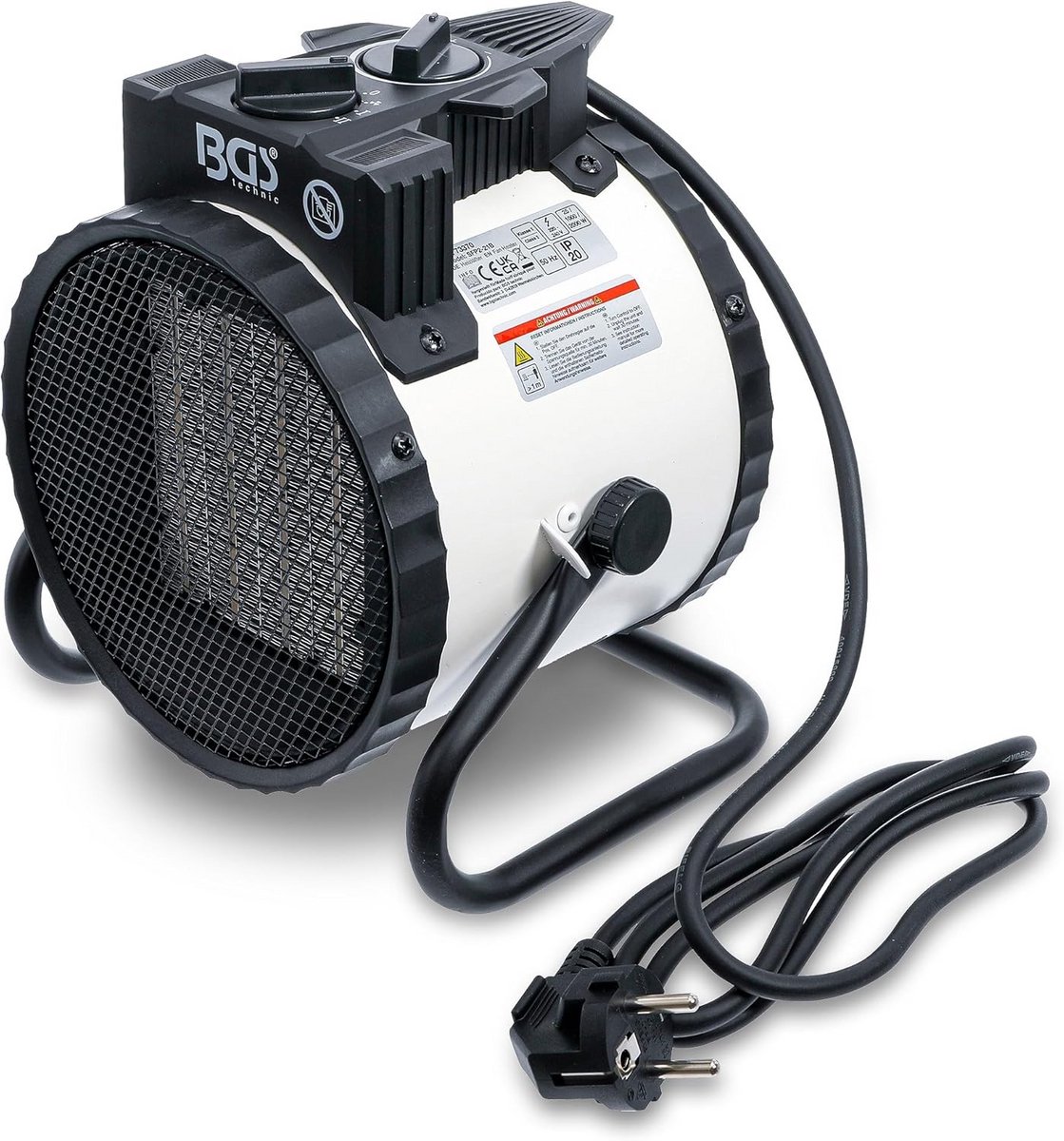 Krachtige Elektrische Heteluchtblazer 2000W - Compacte Ventilator Kachel voor Garage en Werkplaats