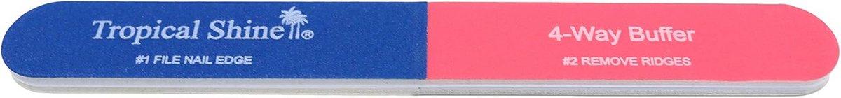 4-Weg Nagelvijl Buffer Blok Blauw Roze voor Glanzende en Gladde Nagels