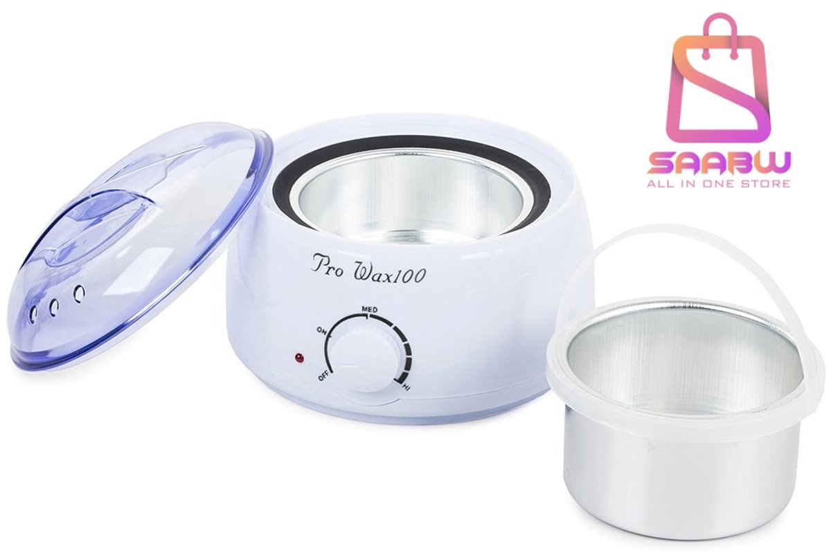 Waxverwarmer –Pro-wax 100– geschikt voor harde en zachte wax in blikjes – Waxsmelter – Ontharingstool – Ontharingsapparaten – Ontharing – Wit – 19949