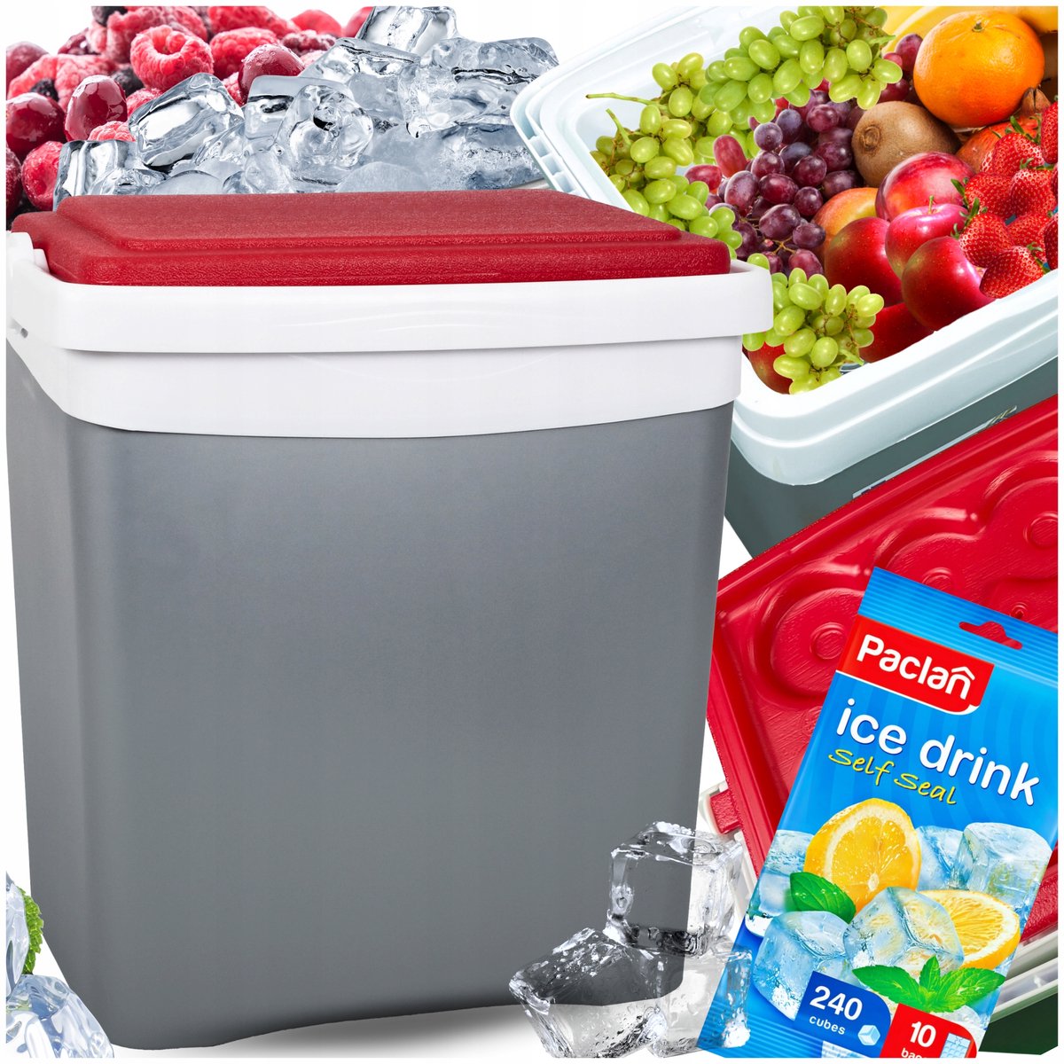 Kamai TROPIC 25L Koelbox - Grijs met Gratis IJsblokjeszakjes
